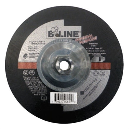 24 Grit 1//8 Thick 10 Units 4 1//2 Dia 5//8-11 Arbor Depressed Center Grinding Wheel